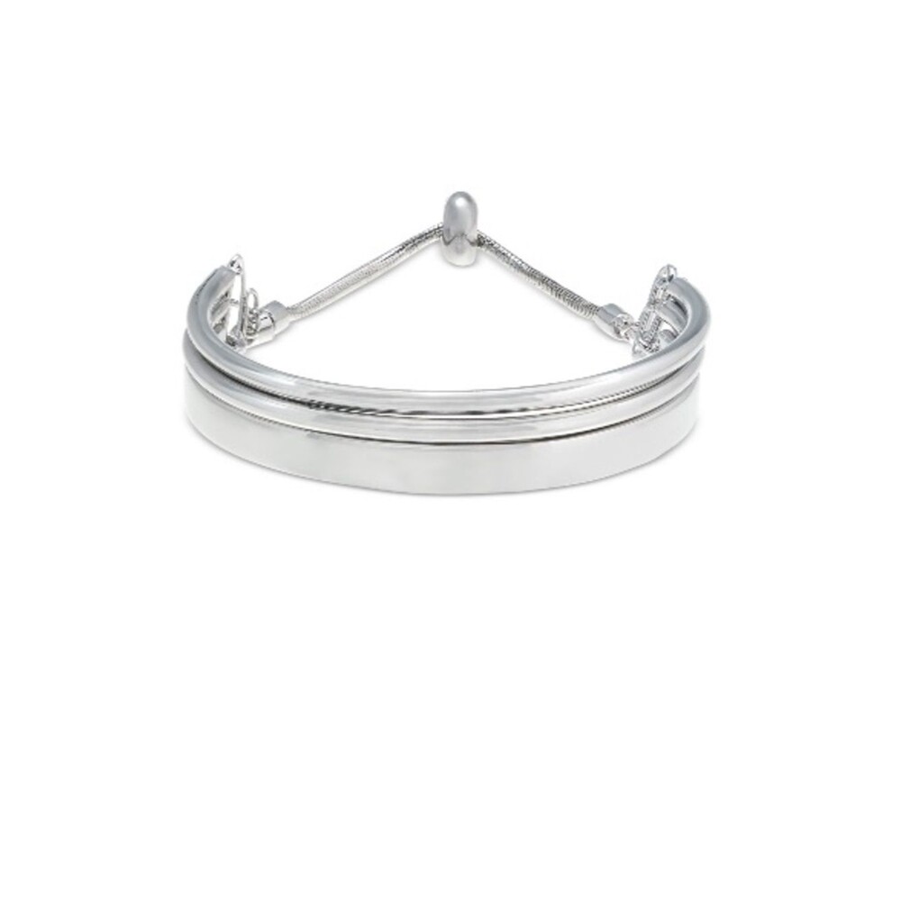 On 34th Silver-Tone Slider Bracelet, Classic Silver Hinged Bangle accessories